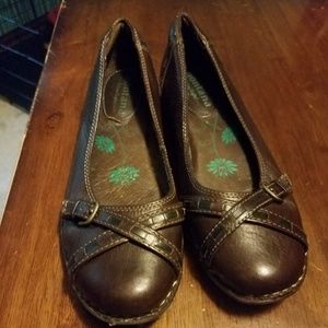 Brown leather loafers